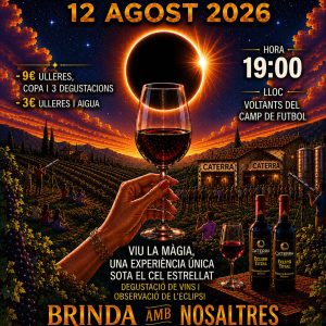 entrada degustació de vins i observació de l’eclipsi
